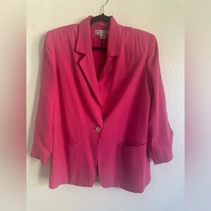 Saks Fifth Avenue Silk Pink Blazer Size Medium